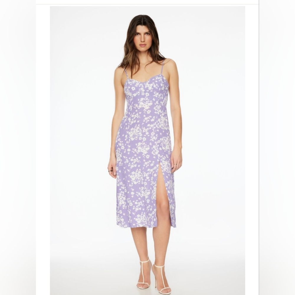 XL NWOT Dynamite Floral Purple Spaghetti Strap Dress - Picture 2 of 3